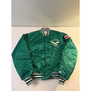 VTG PRO LINE By STARTER NFL Philadelphia Eagles size L-Kelly Green Satin Jacket